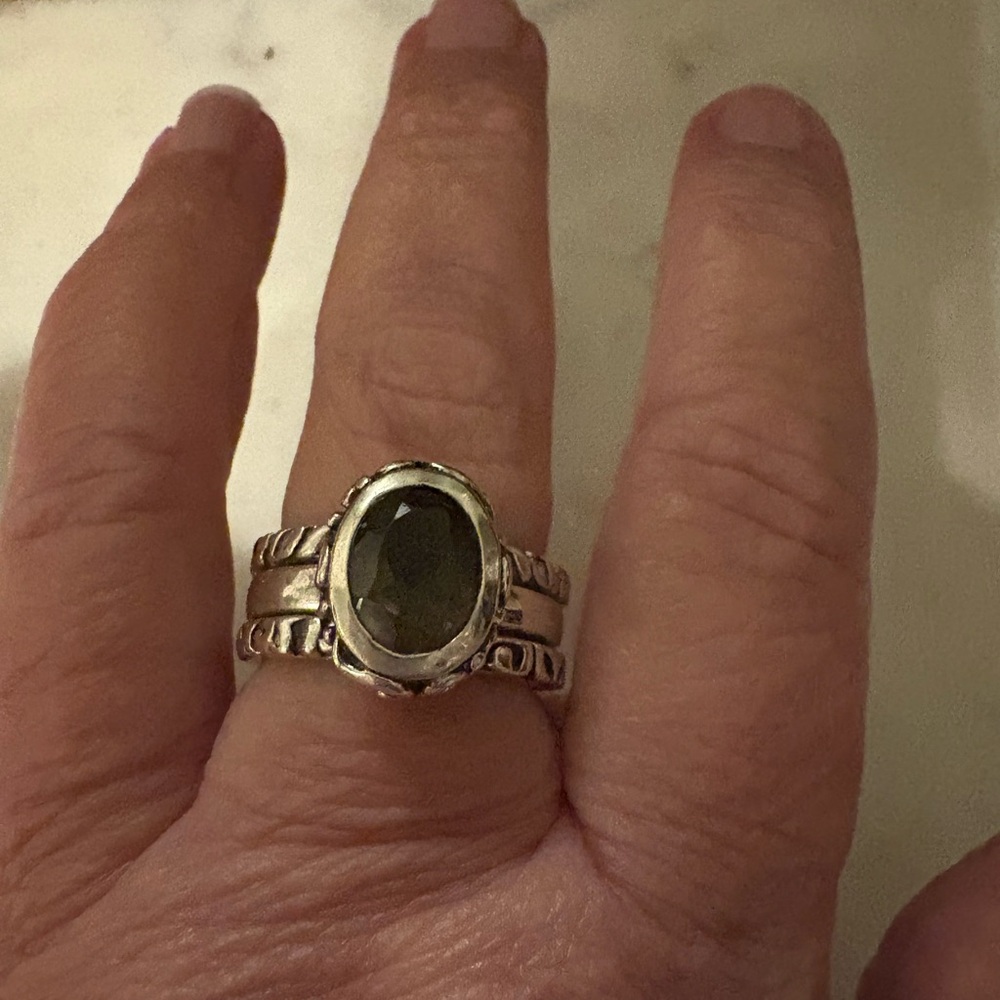 GUC retired Silpada smoky quartz .925 sterling ring size 8. - Picture 5 of 11